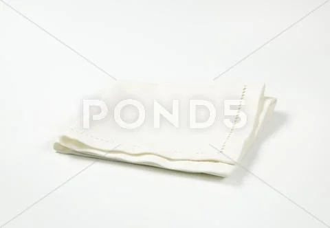 White hemstich napkin Stock Photos