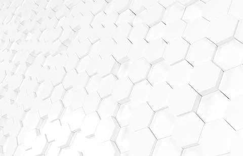 White hexagon 3D background texture. 3d rendering illustration. Futuristic ab Stock Illustration