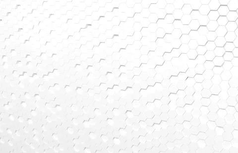 White hexagon 3D background texture. 3d rendering illustration. Futuristic ab Illustrazione stock