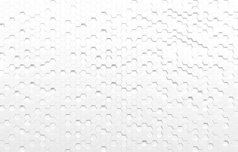 White hexagon 3D background texture. 3d rendering illustration. Futuristic ab Stock Illustration