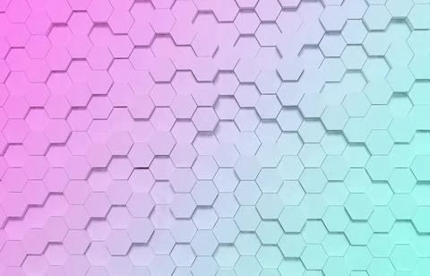 White hexagon 3D background texture. 3d rendering illustration. Futuristic ab Stock Illustration