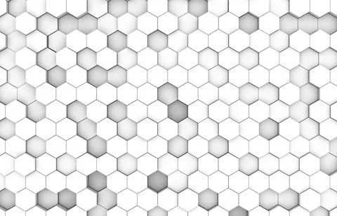 White hexagon 3D background texture. 3d rendering illustration. Futuristic ab Stock Illustration