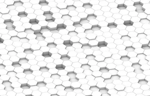 White hexagon 3D background texture. 3d rendering illustration. Futuristic ab Stock Illustration