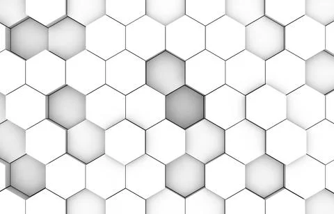 White hexagon 3D background texture. 3d rendering illustration. Futuristic ab Illustrazione stock