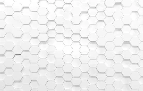 White hexagon 3D background texture. 3d rendering illustration. Futuristic ab Stock Illustration