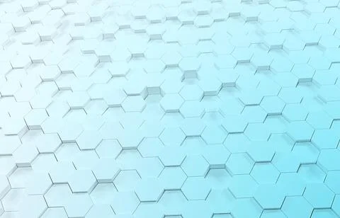 White hexagon 3D background texture. 3d rendering illustration. Futuristic ab Stock Illustration