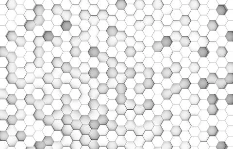 White hexagon 3D background texture. 3d rendering illustration. Futuristic ab Stock Illustration