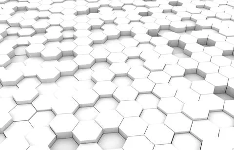 White hexagon 3D background texture. 3d rendering illustration. Futuristic ab Stock Illustration