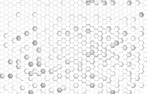 White hexagon 3D background texture. 3d rendering illustration. Futuristic ab Stock Illustration
