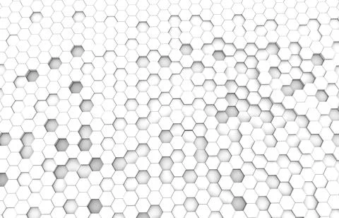 White hexagon 3D background texture. 3d rendering illustration. Futuristic ab Stock Illustration