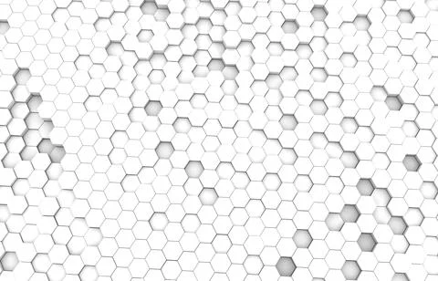 White hexagon 3D background texture. 3d rendering illustration. Futuristic ab Stock Illustration