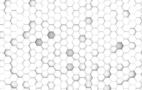 White hexagon 3D background texture. 3d rendering illustration. Futuristic ab Stock Illustration