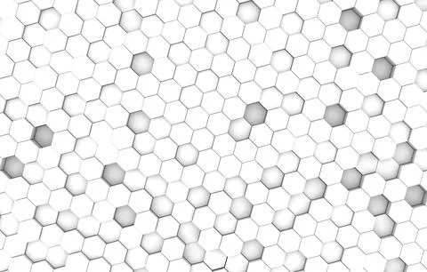 White hexagon 3D background texture. 3d rendering illustration. Futuristic ab Stock Illustration