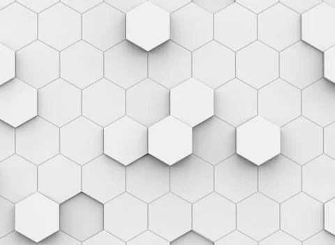 White hexagon background Foto stock