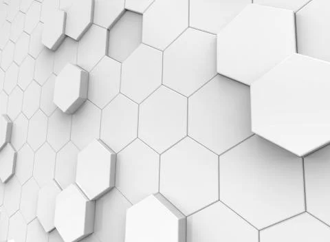 White hexagon background Foto stock