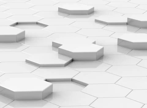 White hexagon background Foto stock