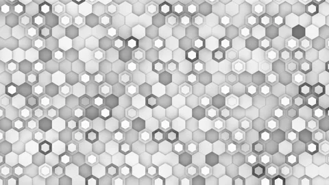 White hexagon background. White flickering honeycombs. Seamless loop. Stock Footage 121060832