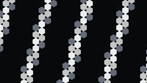 White Hexagon Grid Chase Pattern Row Hex Background Loop Stock Footage 342609220