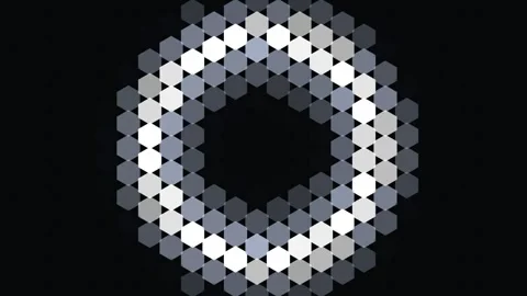 White Hexagon Grid Explode Center Burst Hex Background Loop Video stock 342609167