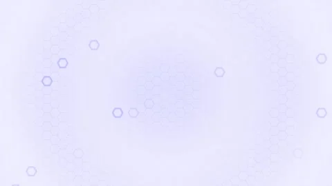 White Hexagon Grid Pattern, Subtle Light Blue Neon Hexagonal Outline Pulsating Stock Footage 345592148