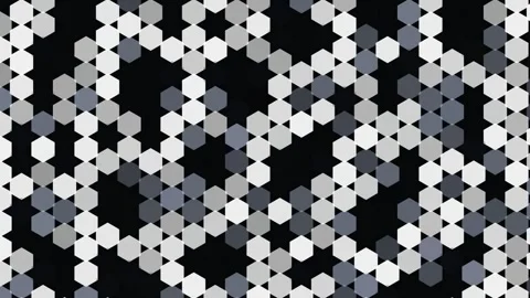 White Hexagon Grid Ripple Multi Point Hex Background Loop Stock Footage 342609276