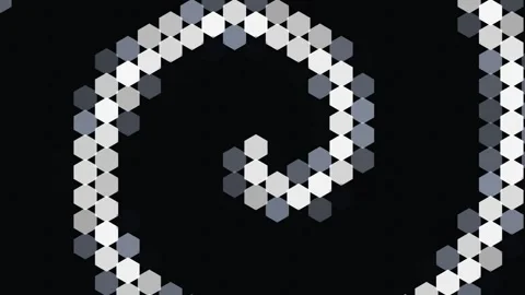 White Hexagon Grid Spiral Activate Hex Grid Background Loop Stockbeeldmateriaal 342609248