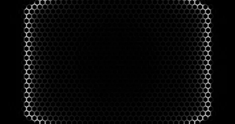 White hexagon light puls on mesh background as endless loop - 3D animation Stock Footage 111014956