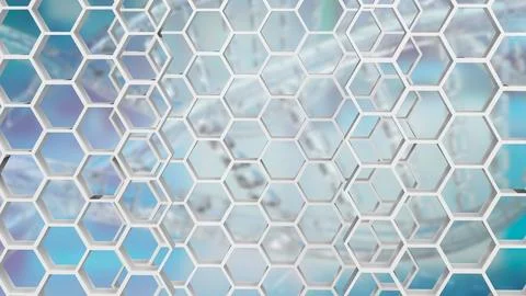 The white hexagon or beehive pattern on dna Background for sci or medical c.. Stock Photos