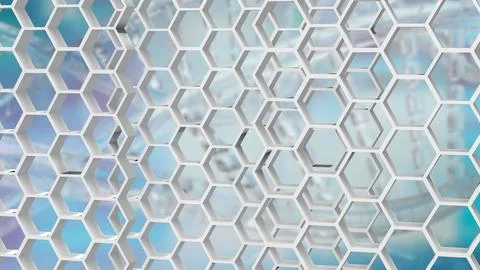 The white hexagon or beehive pattern on dna Background for sci or medical c.. Stock Photos