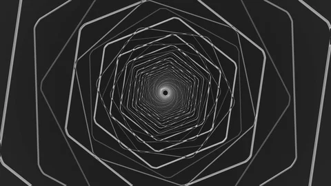 White Hexagon Rotation Stock Footage 100648432