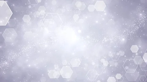 White hexagon science background soft particles, clean geometry, pale glow, mode Stock Footage 340410898