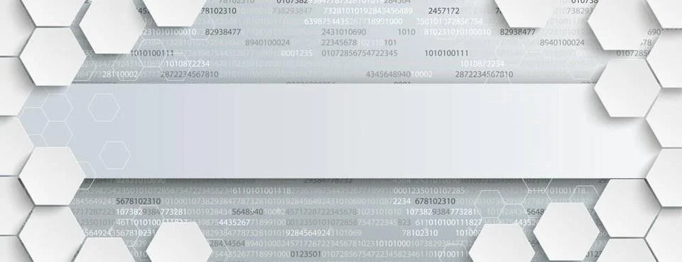 White Hexagon Structure Banner Algorithm Header Hexagon structure with hum... Stock Photos