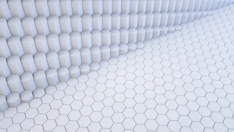 White hexagon technology animation 库存影片 123432543