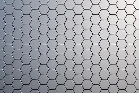 White Hexagonal background 3D render Stock Illustration