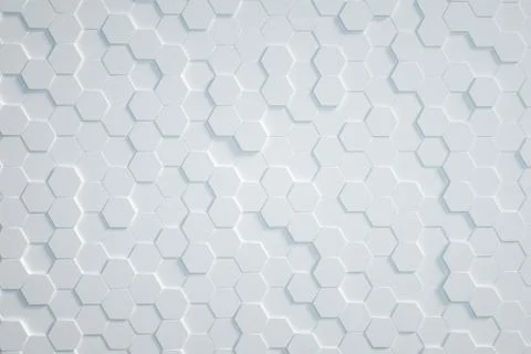 White Hexagonal background 3D render イラスト素材