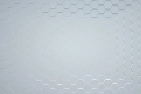 White Hexagonal background 3D render Stock Illustration