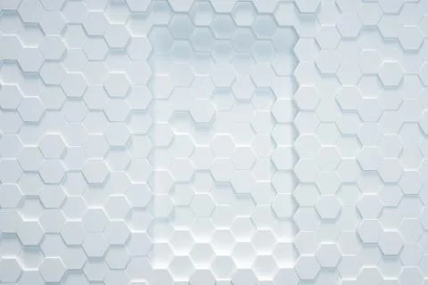 White Hexagonal background 3D render 스톡 일러스트