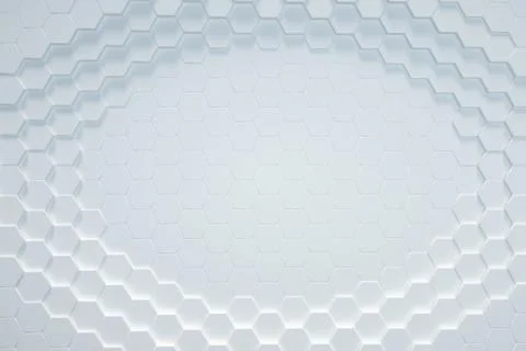 White Hexagonal background 3D render Stock Illustration