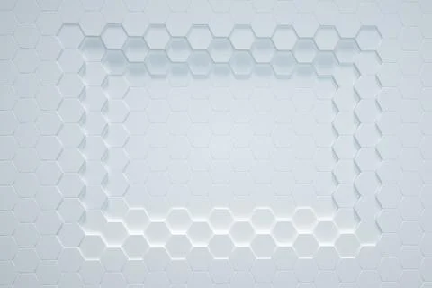 White Hexagonal background 3D render 스톡 일러스트