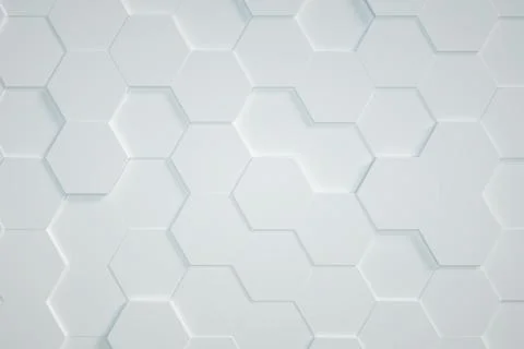 White Hexagonal background 3D render Stock Illustration