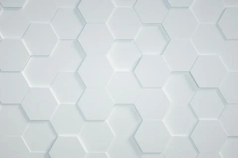 White Hexagonal background 3D render Illustrazione stock