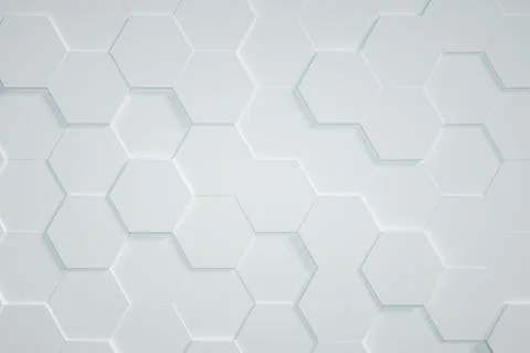 White Hexagonal background 3D render Illustrazione stock
