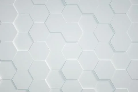 White Hexagonal background 3D render 스톡 일러스트