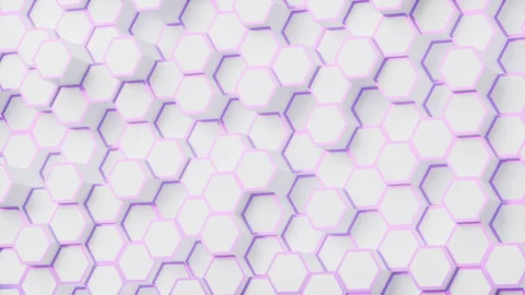 White hexagonal background pattern, 3d rendering. Stock Footage 229234750