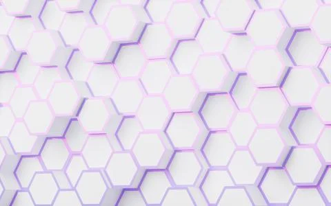 White hexagonal background pattern, 3d rendering. Stock Illustration