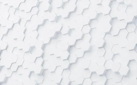 White hexagonal background pattern, 3d rendering. Stockillustratie