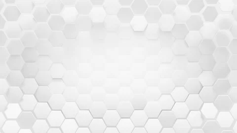 White hexagonal honeycomb background seamless loop 3D render animation Stock Footage 159388464