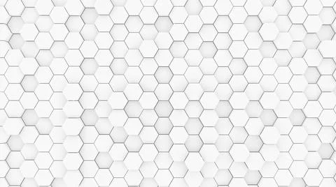 White hexagonal honeycombs background, 3d illustration Stock Illustration