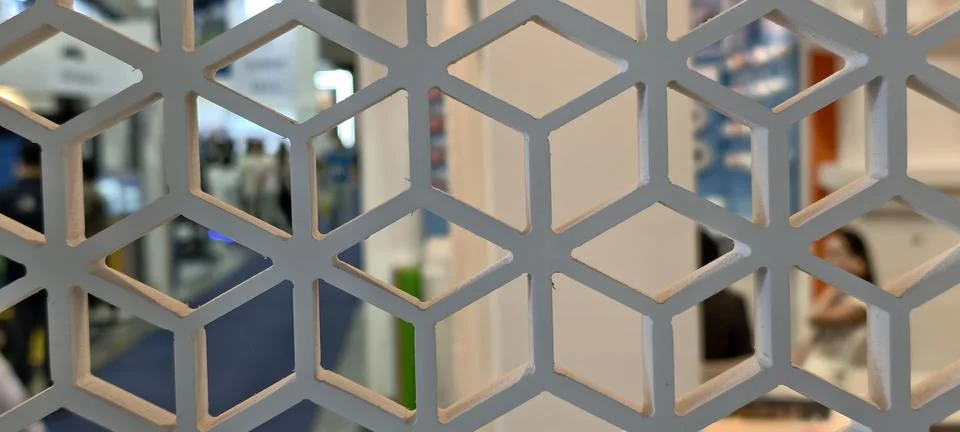 White hexagonal lattice screen 写真素材