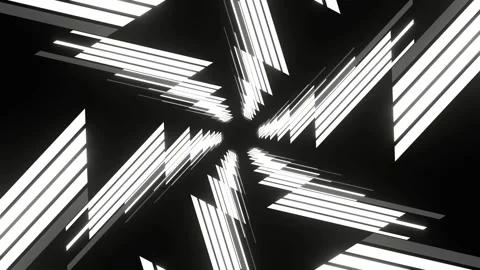 White Hexagonal Neon Line Moving Lighting Background VJ Loop in 4K Stock Footage 275595566